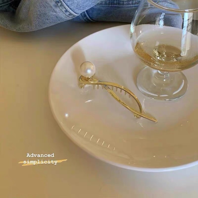 Kẹp tóc búi kim loại đính hạt độc lạ tiểu thư K20