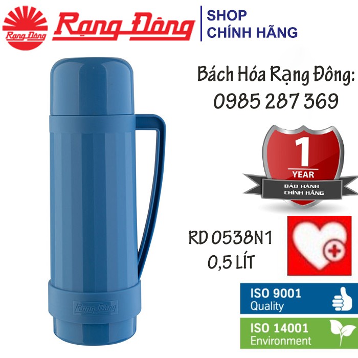 Phích Cầm Tay Rạng Đông 0,5 lít/ 1 Lít Cao Cấp 5 Màu 1038N2