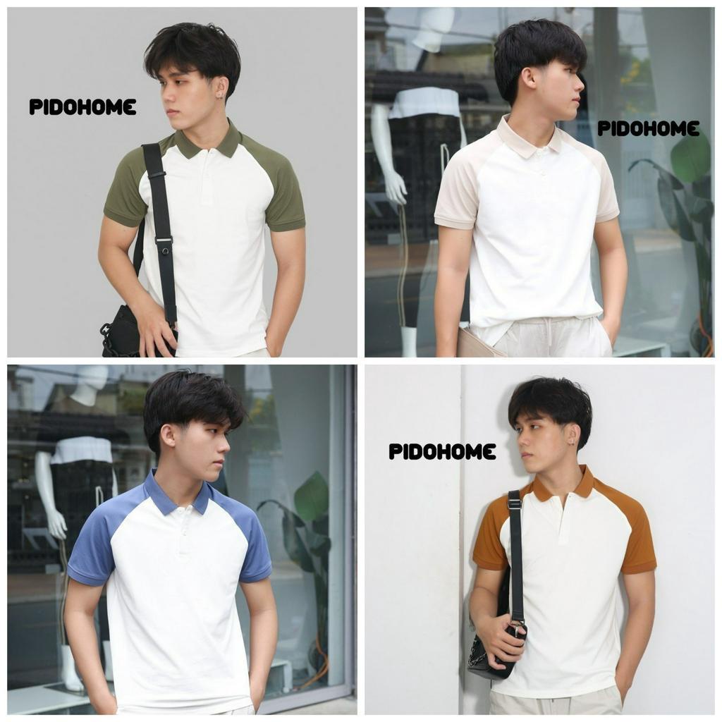 Áo Polo Nam Phối Tay Raglan Nhiều Màu Thương Hiệu PIDOHOME - PDAT304/305/306/307/308/309 - TABI SHOP
