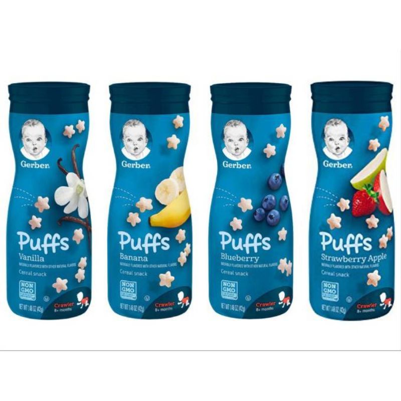 Bánh ăn dặm hình sao Gerber mỹ hộp 42g,8m+