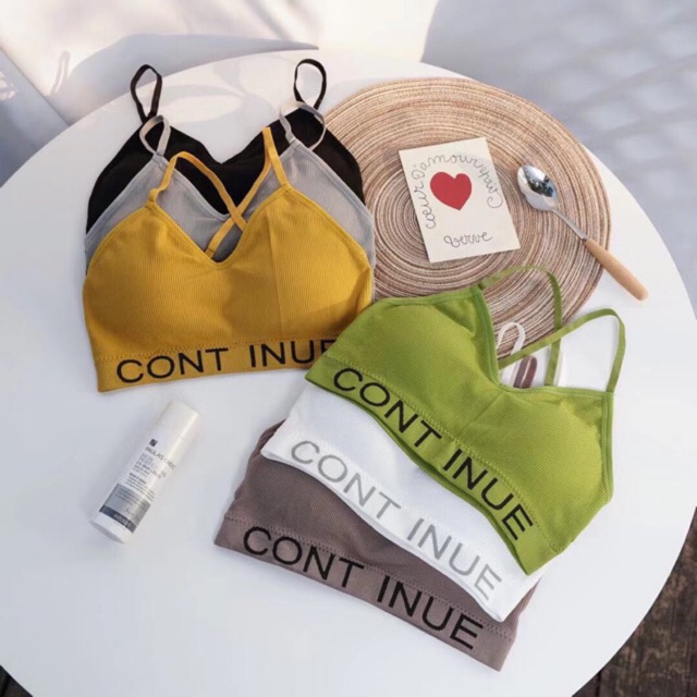 Áo Bra 2 dây in chữ siêu xinh TRIPBLT T DRESS- Free size