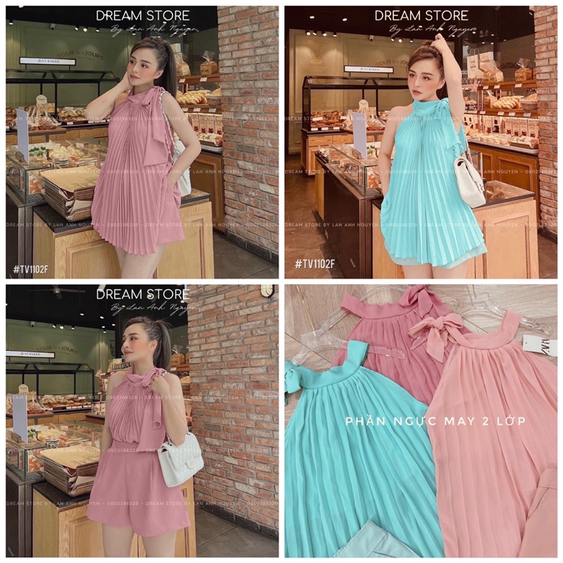 💥FREESHiP💥SET ÁO CỔ YẾM DẬP LY KÈM QUẦN THÔ MỀM CHUN SAU CỰC ĐẸP ĐỄ MẶC