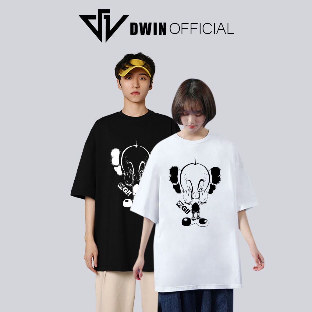 Áo thun unisex kaws omg thời trang DWin basic tee phông trơn nam nữ tay lỡ oversize form rộng