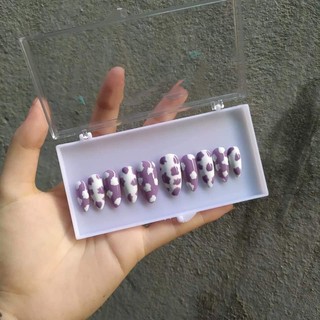 Móng úp nailbox thiết kế tím bò sữa