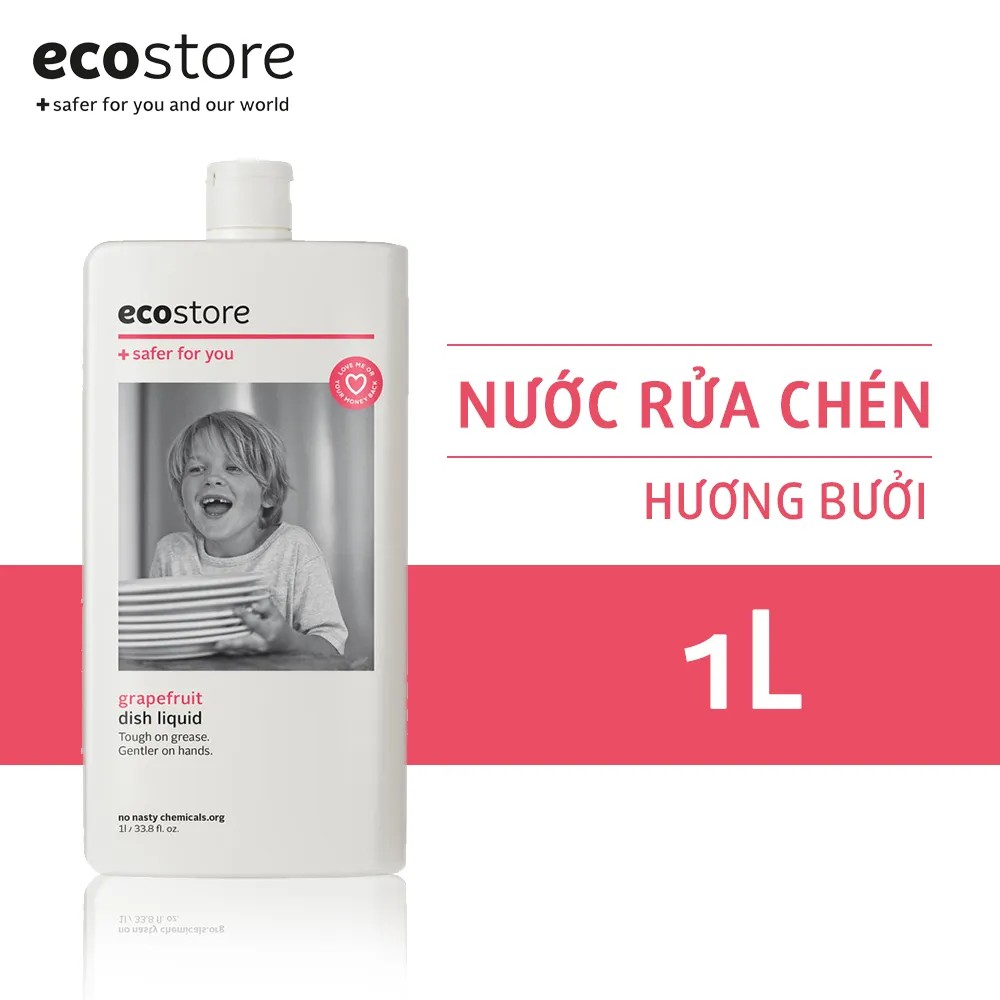 Nước rửa chén hương bưởi gốc thực vật Ecostore 1L