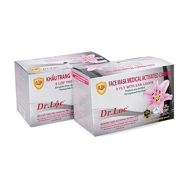 Khẩu trang y tế than hoạt tính 5 lớp Dr Loc (hộp 50 cái) | BigBuy360 - bigbuy360.vn