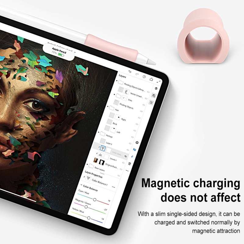 Vỏ Bảo Vệ Bằng Silicon Mềm Chống Trầy Màu Trơn Cho Bút Cảm Ứng Apple Pencil 1 / 2