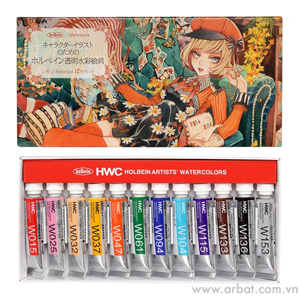 [ARBAT] Màu nước Holbein - Set Lemon 12 màu