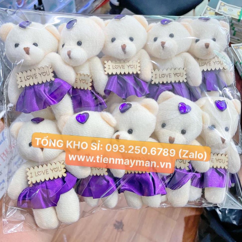 COMBO 10 GẤU BÔNG MINI ĐÁNG YÊU Bằng Bông Mềm Mại