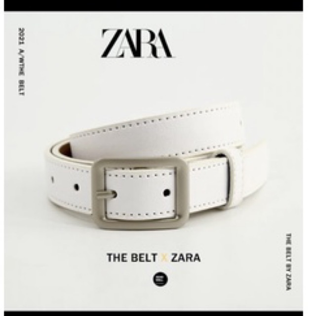 Thắt lưng da mặt kim loại zara