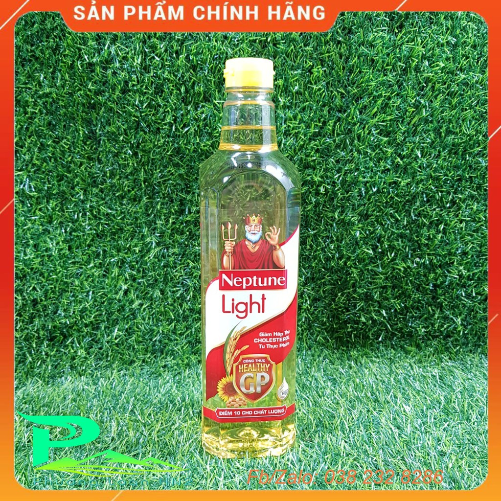 Dầu ăn Neptune Light - Chai 1L - Dầu ăn thượng hạng hỗ trợ giảm hấp thụ Cholesterol