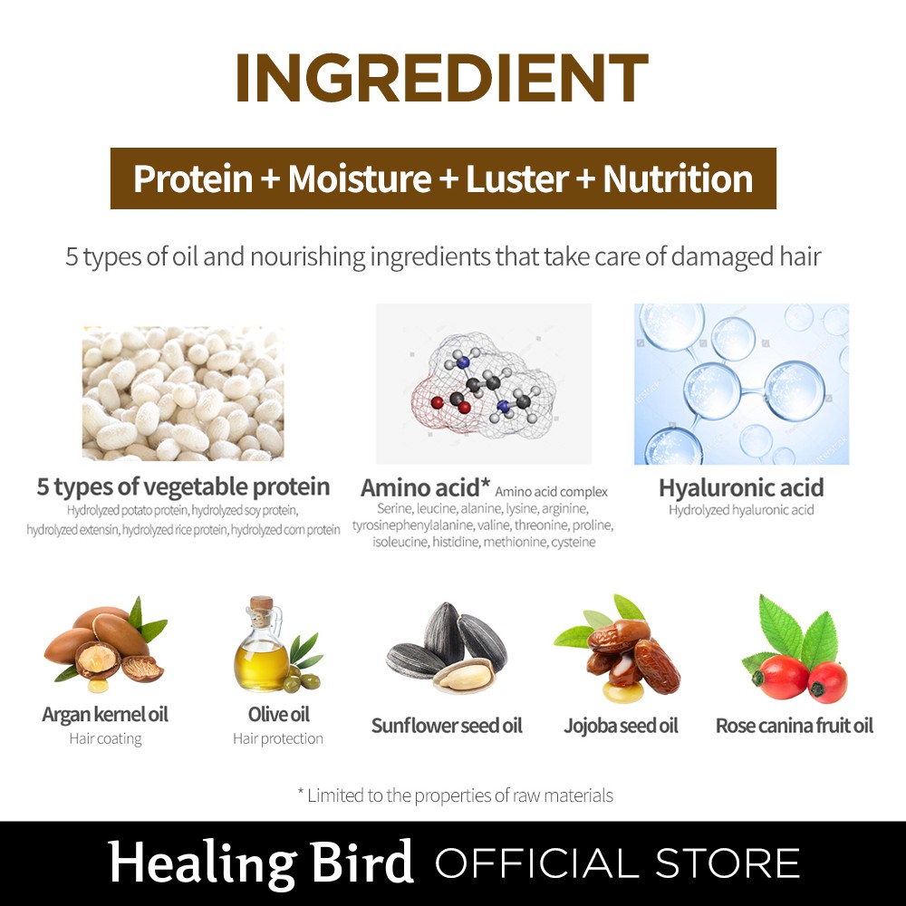 Tinh Chất Ampoule Healing Bird Chăm Sóc Tóc Nhẹ Không Cần Gội Chứa Nhiều Protein 200ml