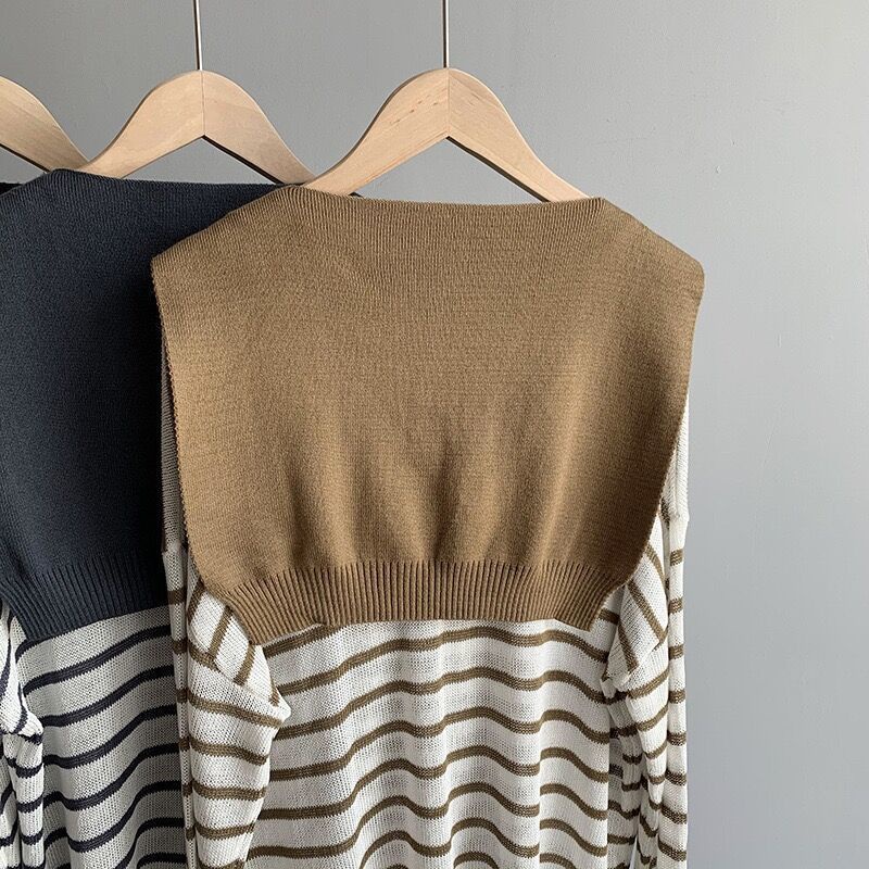 Áo Thun Nữ Tay Dài Sọc Ngang Thời Trang Hàn Quốc