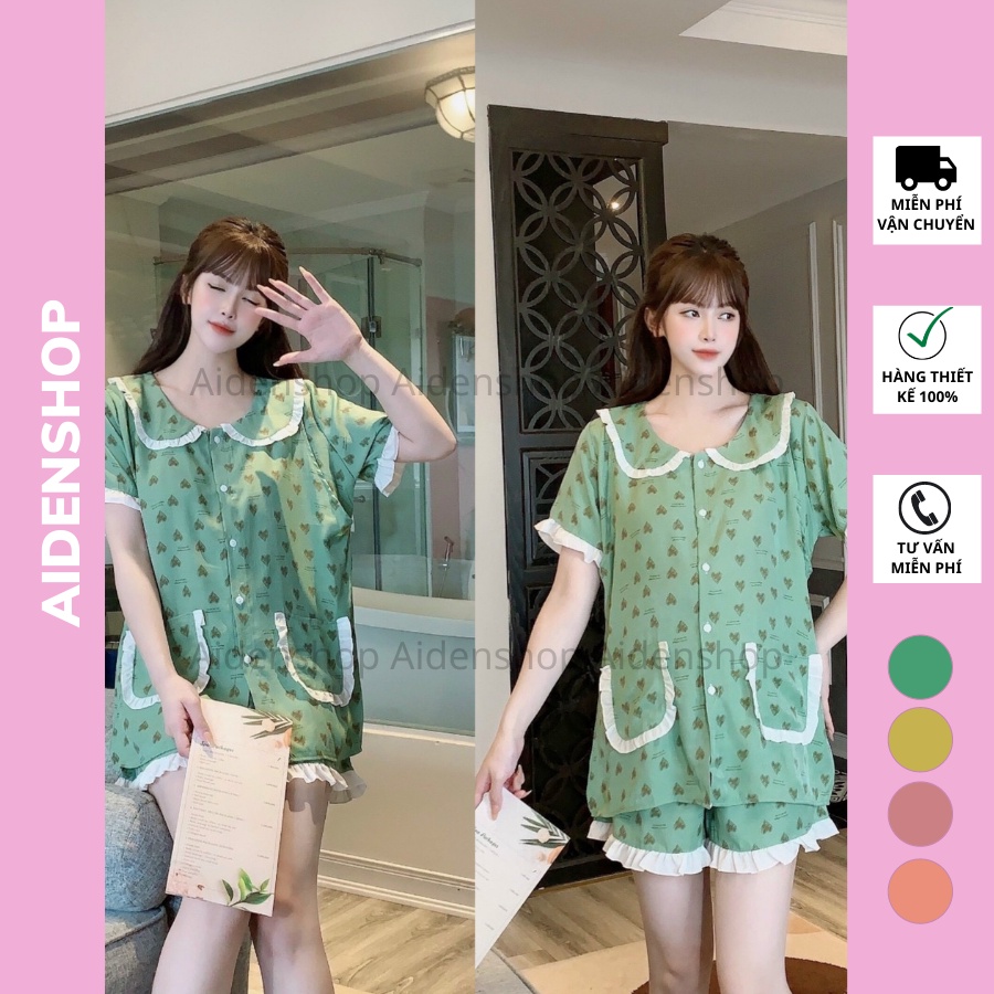 Bộ bầu đùi mùa hè chất đũi mát mùa hè Aidenshop freesize từ 40-67kg