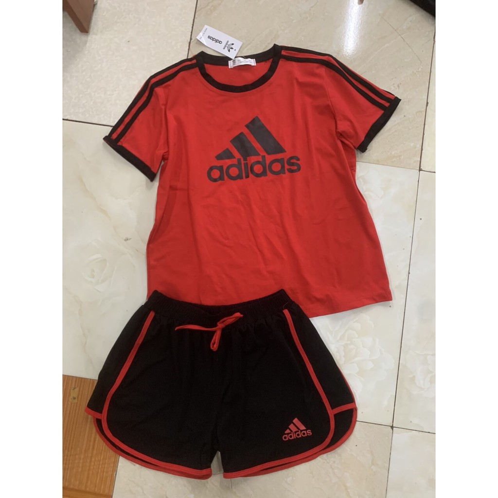 Bộ quần áo thể thao nữ thun cao cấp, bộ adidas nữ cộc tay thun lạnh.