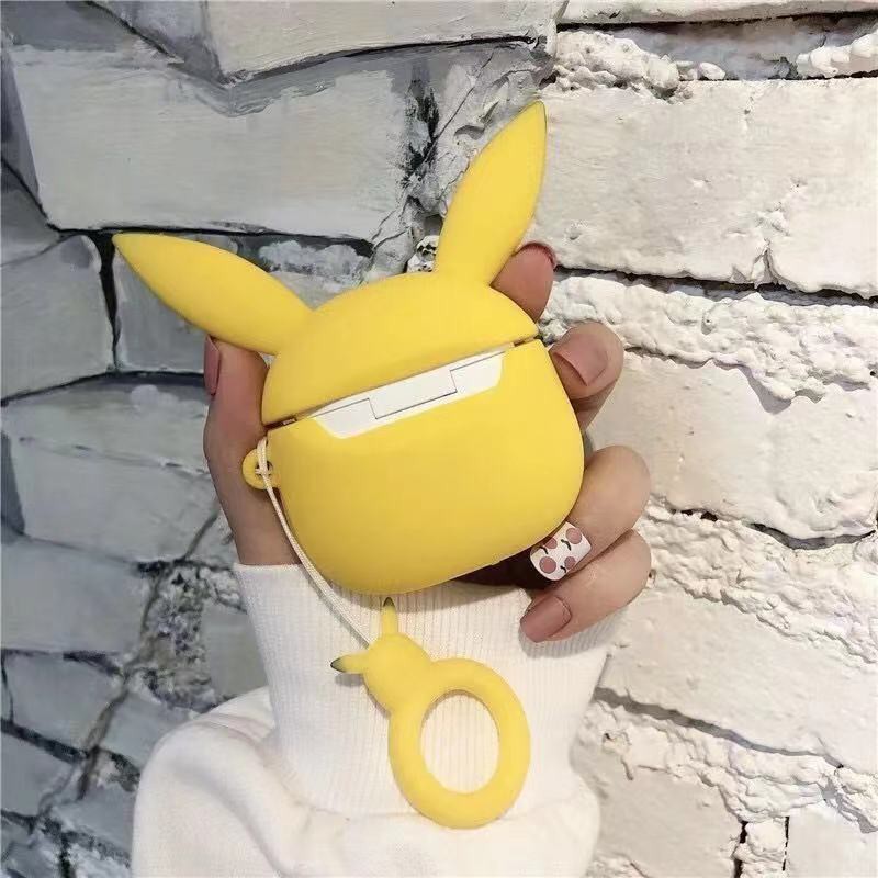 Vỏ bảo vệ hộp sạc tai nghe bằng silicon họa tiết hoạt hình đáng yêu cho AirPods 1/2