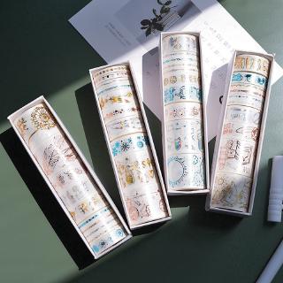 Bộ 10 cuộn băng dính Washi trang trí sổ nhật kí album