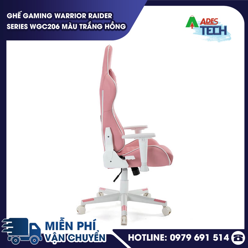 Ghế Gaming WARRIOR Raider Series WGC206 Màu Trắng Hồng | Bảo Hành Chính Hãng 12 Tháng
