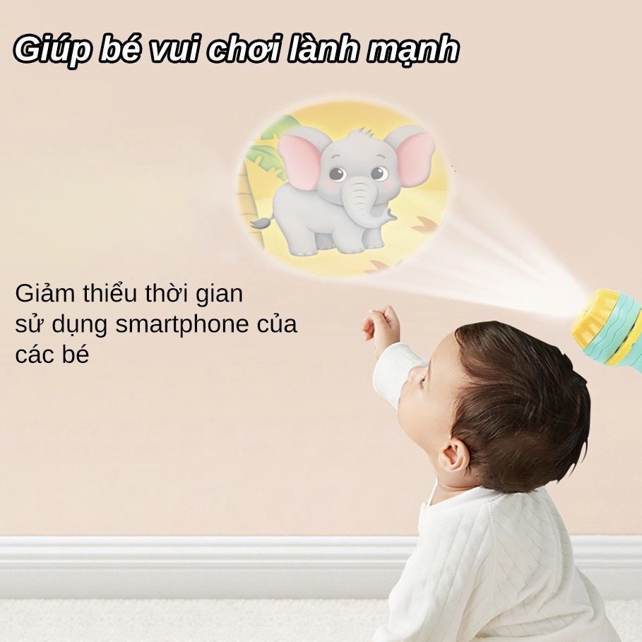 Đèn Pin Chiếu Hình Cho Bé Hapi Toys - 80 hình ảnh sắc nét, 8 chủ đề nhận biết đồ chơi cho bé phát triển trí tuệ