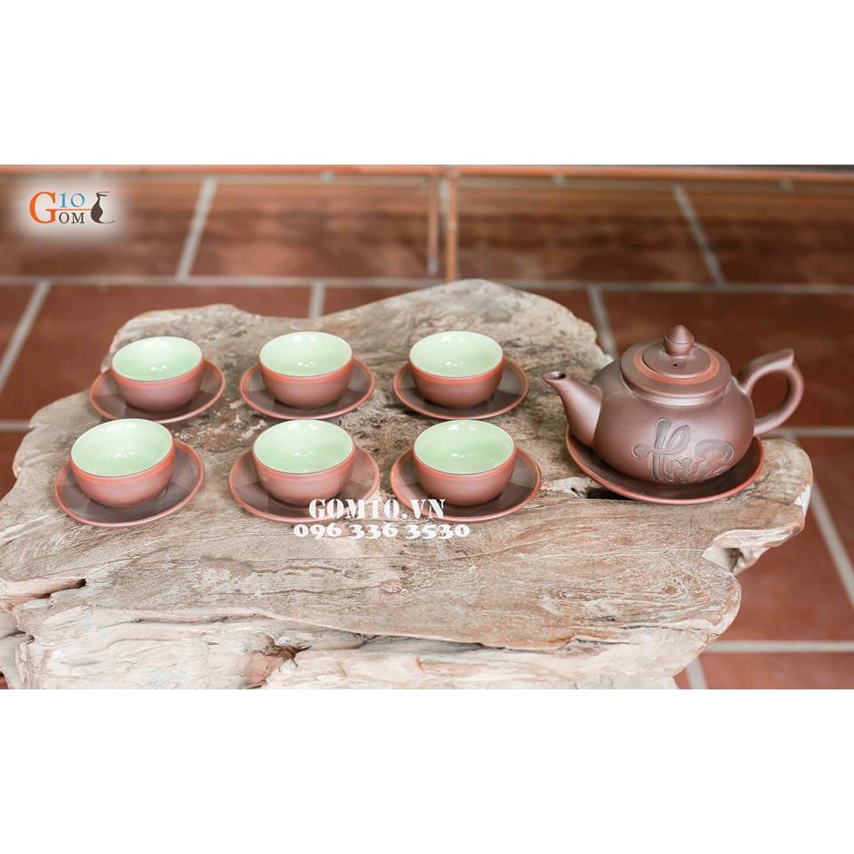 Bộ ấm chén Chóp thư pháp