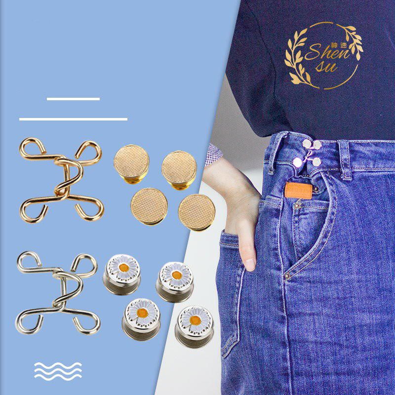 Nút cài điều chỉnh lưng quần Bunato hoa cúc siêu đẹp thời trang PK10