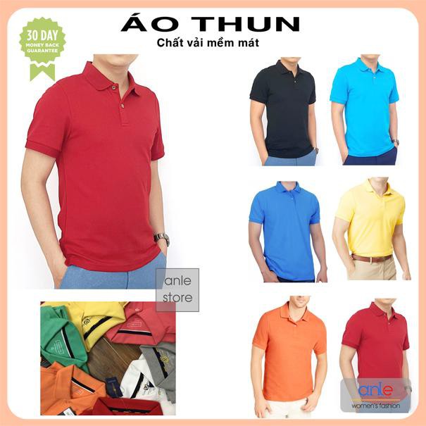 Áo thun Trơn Nam - Áo ngắn tay cổ bẻ lịch sự trẻ trung hàng xuất Mỹ - Anle Store !