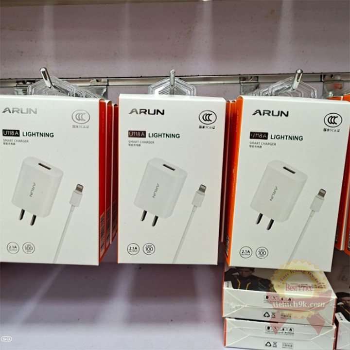 Bộ Củ sạc nhanh Arun kèm Dây cổng MicroUSb TypeC chân dẹt
