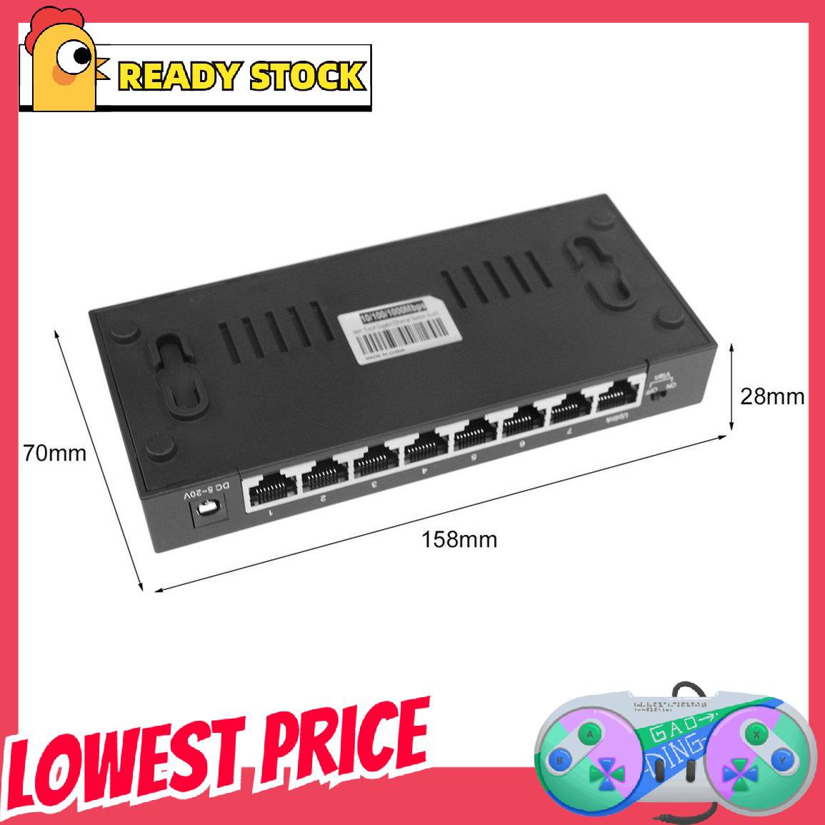 [lovely]8-Port Hubs 1000Mbps Gigabit Ethernet Desktop Switch Fast Network