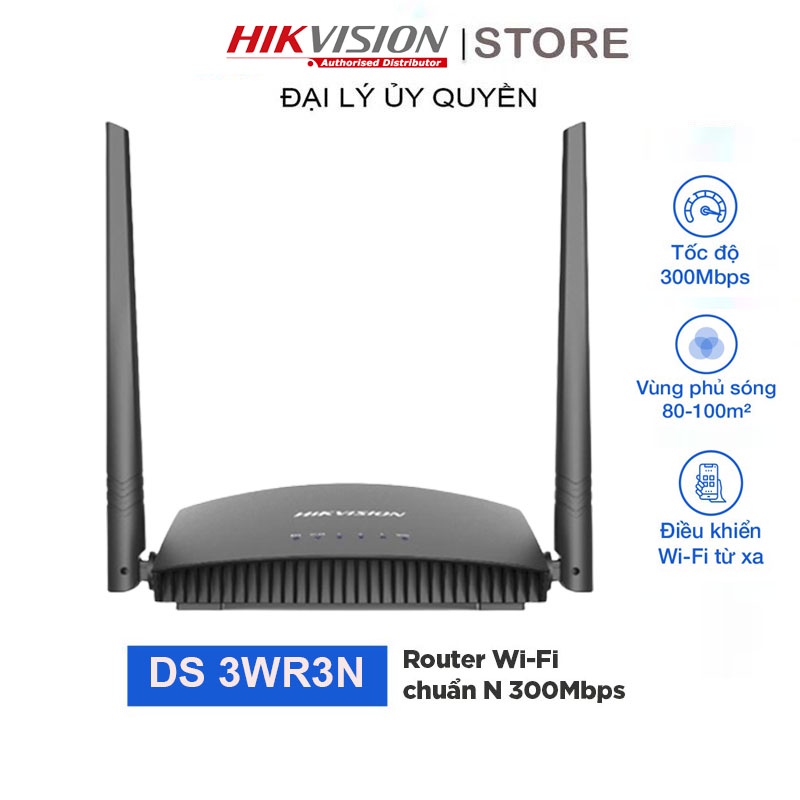 Bộ phát Wifi HIKVISION DS- 3WR3N Tốc độ 300Mbps , Điều khiển từ xa , Sóng Khỏe - Bảo Hành 24 Tháng