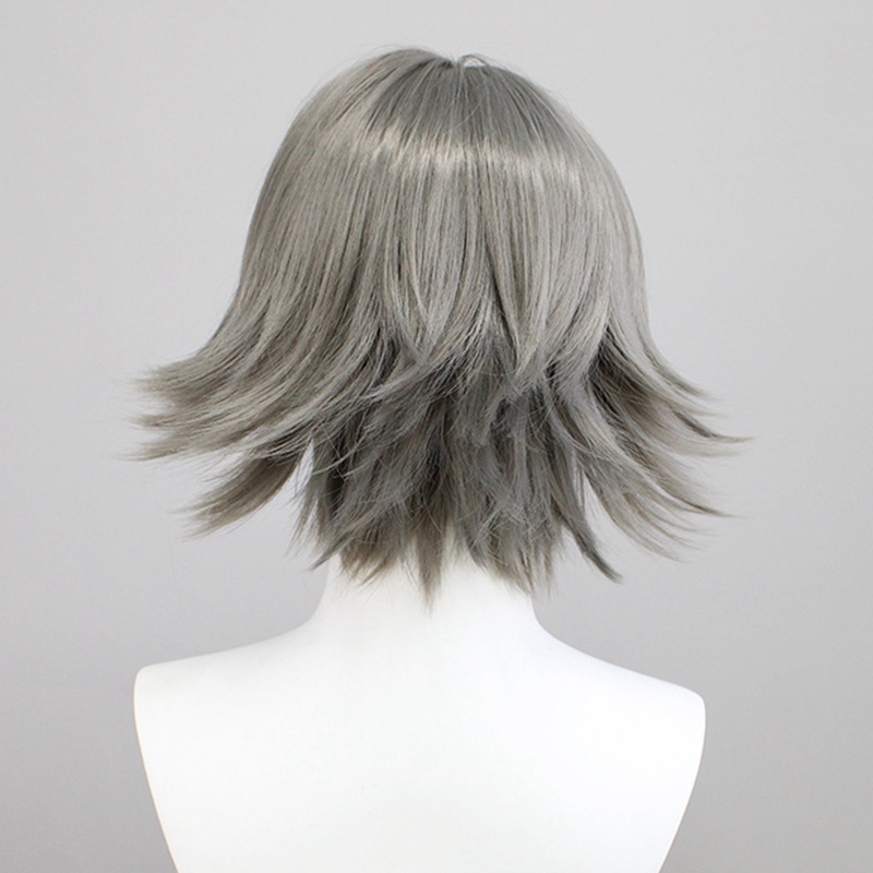 Tóc Giả Ngắn Màu Gradient Xanh Xám Dùng Hóa Trang