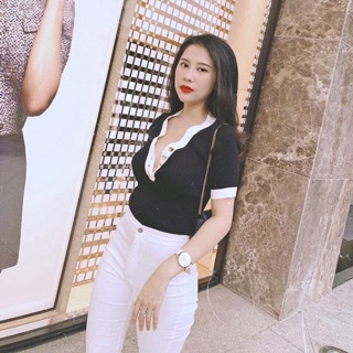 Áo len V sang chảnh