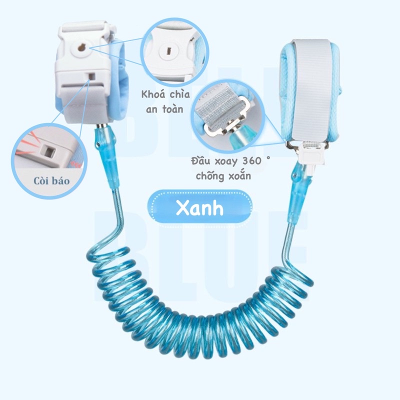 Dây Đai Chống Lạc Cho Bé, Dây Dắt Trẻ Em Đi Dạo Chống Đi Lạc Lõi Thép, Chống Xoắn, Có Khóa An Toàn