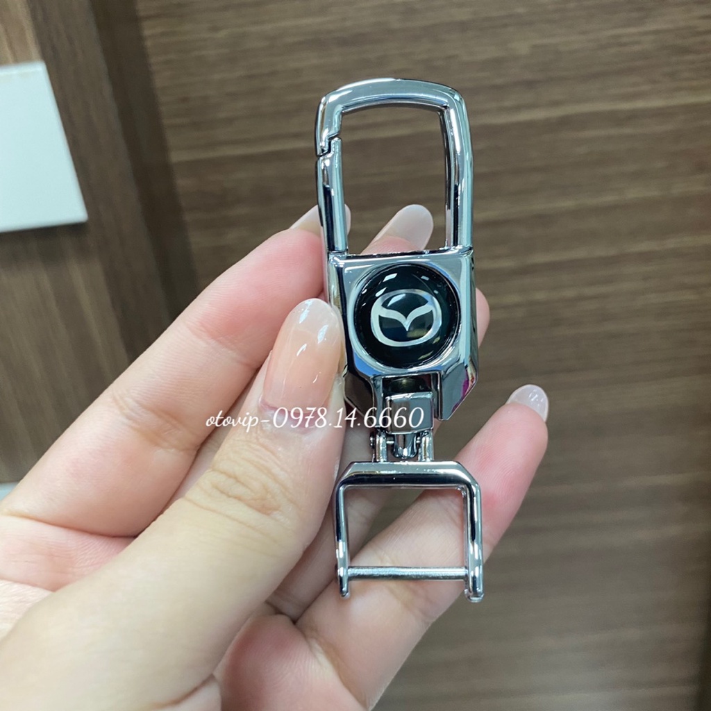 Móc chìa khóa xe ô tô xoay 360 độ mẫu mới có gắn logo hãng hyundai, kia, mazda, toyota, honda, mec, lexus, bmw,...