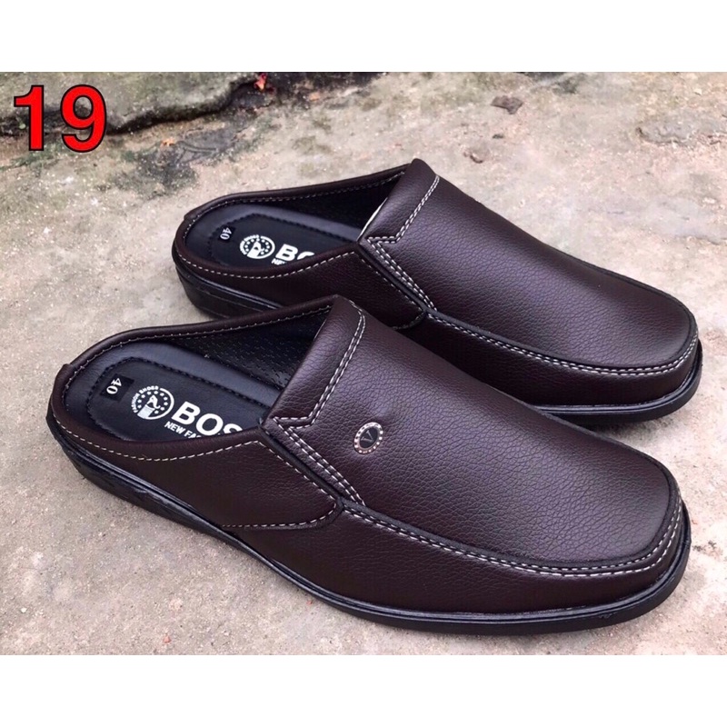 Dép bít mũi nam cao cấp..màu nâu sang trọng lịch lãm | BigBuy360 - bigbuy360.vn