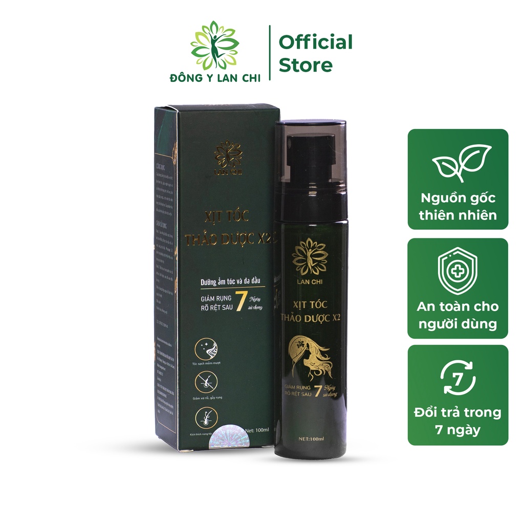 Xịt dưỡng kích thích mọc tóc thảo dược giúp làm phồng chân tóc, serum chăm sóc tóc mềm mượt chai 50ml - Đông Y Lan Chi