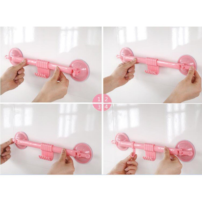 DỤNG CỤ TREO ĐỒ NHÀ TẮM, NHÀ BẾP HÚT CHÂN KHÔNG 4.8