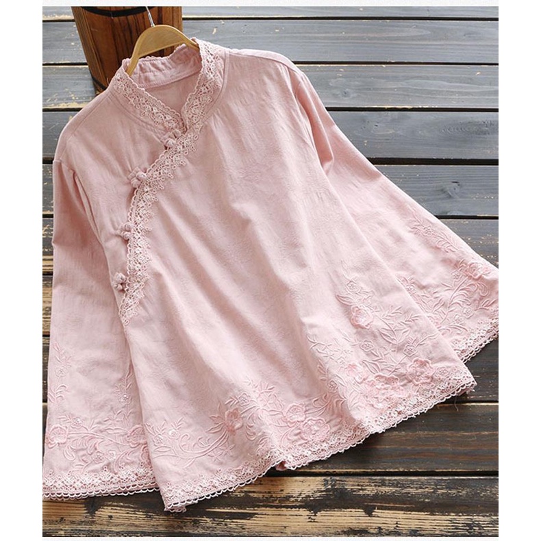 ☻ L O T U S ☻ Áo Sườn Xám Thêu Họa Tiết Plus Size Hiện Đại Phong Cách Cổ Điển Cho Nữ Ca1562 - Bộ Sưu Tập Mới