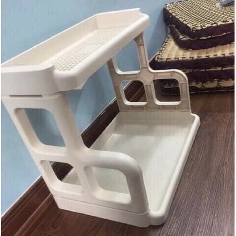 Kệ Gia Vị 2 Tầng Hình Chữ H Nhựa Việt Nhật Chất Lượng Cao, Dáng Nhỏ Gọn, Có Thể Gấp Gọn