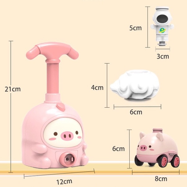Đồ chơi xe hơi bóng bay, bơm bóng đua xe, tặng kèm bóng + phi hành gia
