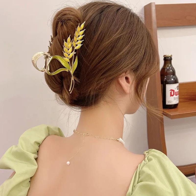 Kẹp tóc càng cua Kim loại Bó Lúa mạch