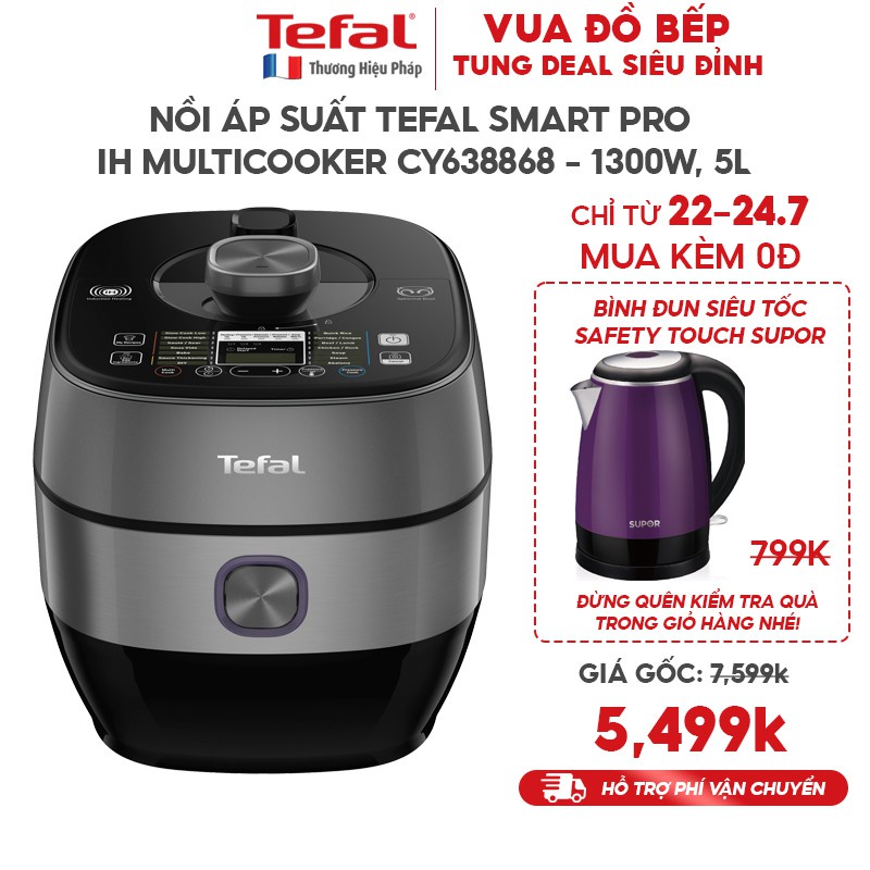 Nồi áp suất Tefal Smart Pro IH Multicooker CY638868 - 1300W, 5L