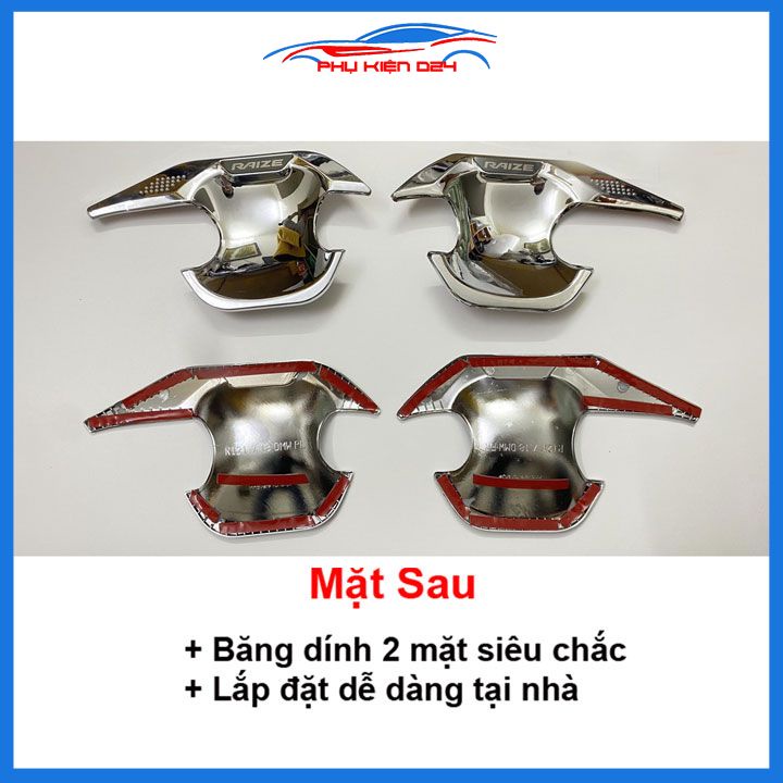 Ốp hõm mạ crom Raize 2021-2022-2023 sáng bóng chống trầy bảo vệ cửa xe ô tô