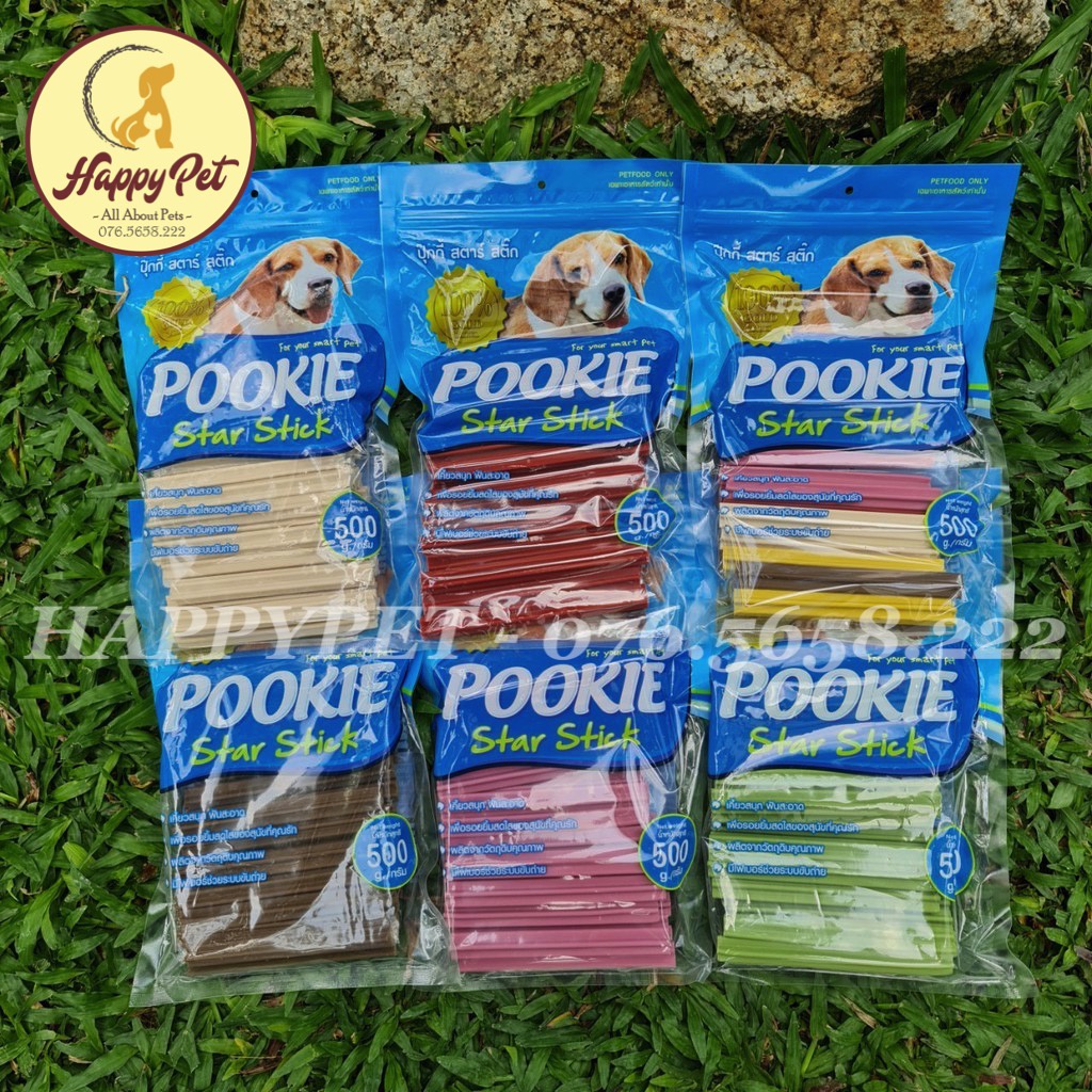XƯƠNG GẶM VỆ SINH RĂNG MIỆNG POOKIE STAR STICK CHO CHÓ 500GR