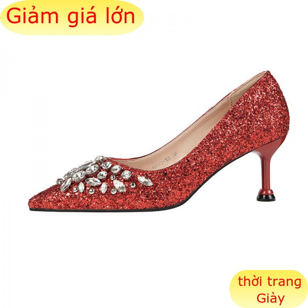 Giày Cao Gót 6.5cm Mũi Nhọn Kiểu Hàn Quốc Xinh Xắn Cho Nữ