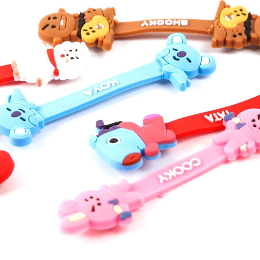 Dụng Cụ Quấn Dây Cáp Tai Nghe Murmerofficial R336 Bts Bt21 Bằng Silicone Nhập Khẩu