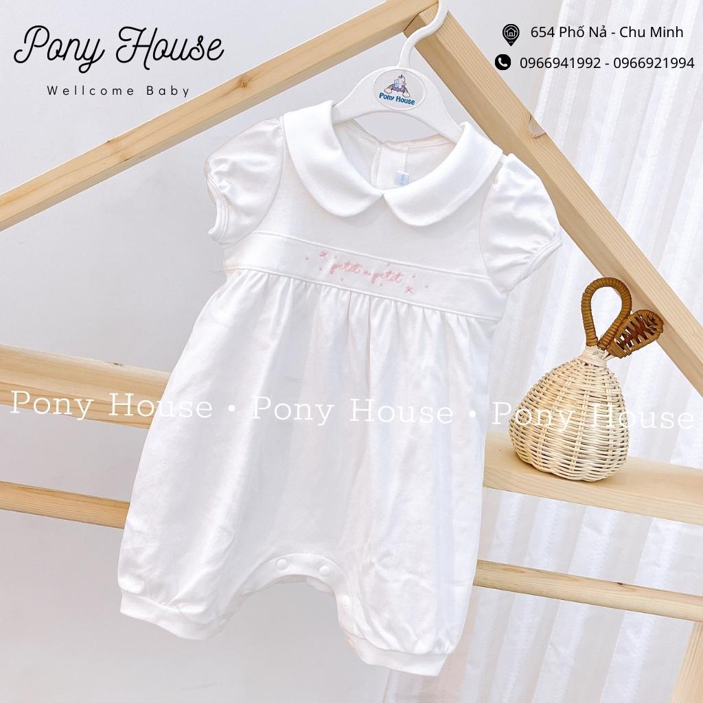 Body Cộc Nous Màu Trắng Thêu Chữ Chất Liệu Cao Cấp Cho Bé Gái  (Size Từ 0-3 Tháng Đến 9-12 Tháng)