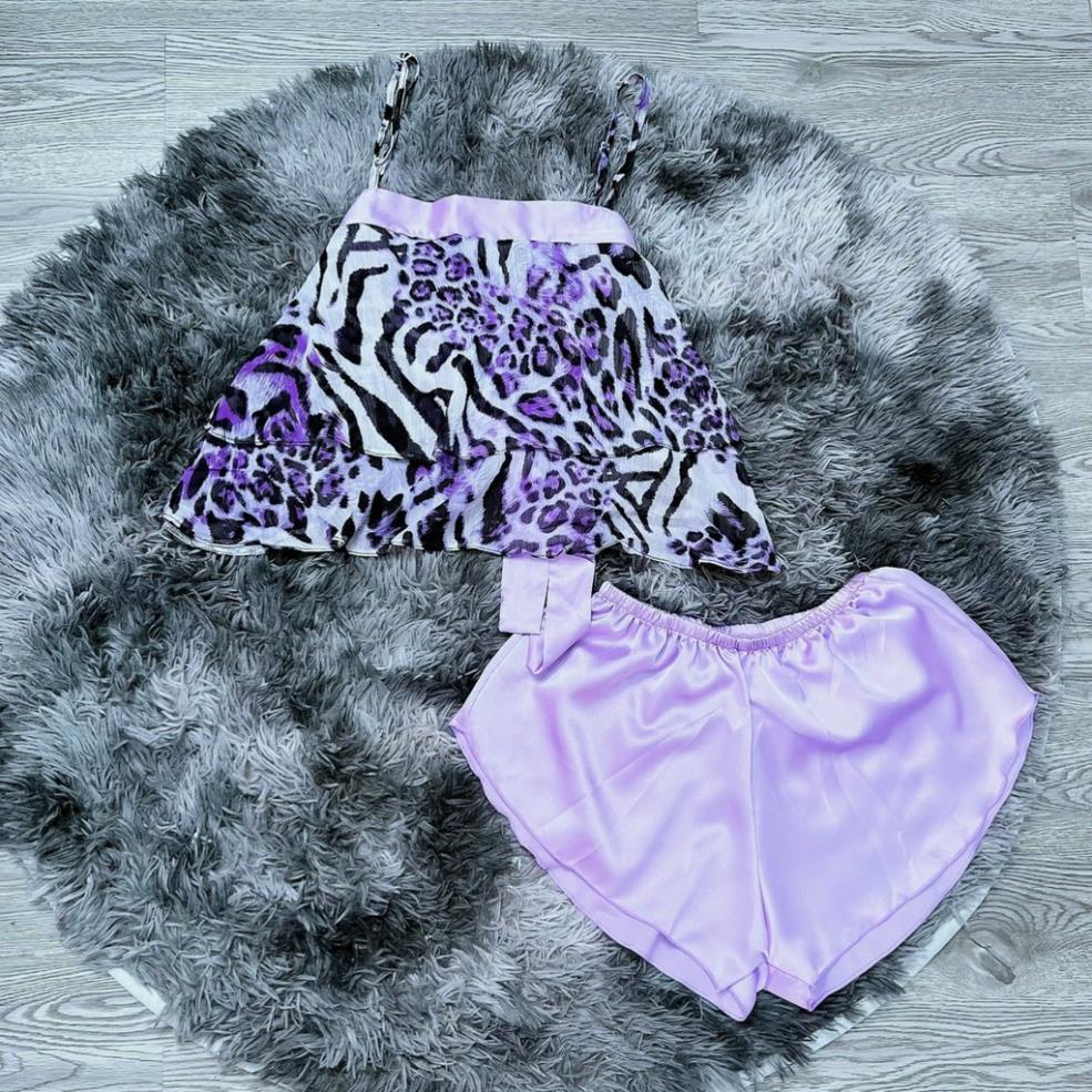 Đồ Ngủ Sexy Nữ , Set 2 Dây Cột Nơ Sau Voan Quần Đùi Lụa Màu Trơn Thời Trang Sexy, Gợi Cảm | BigBuy360 - bigbuy360.vn