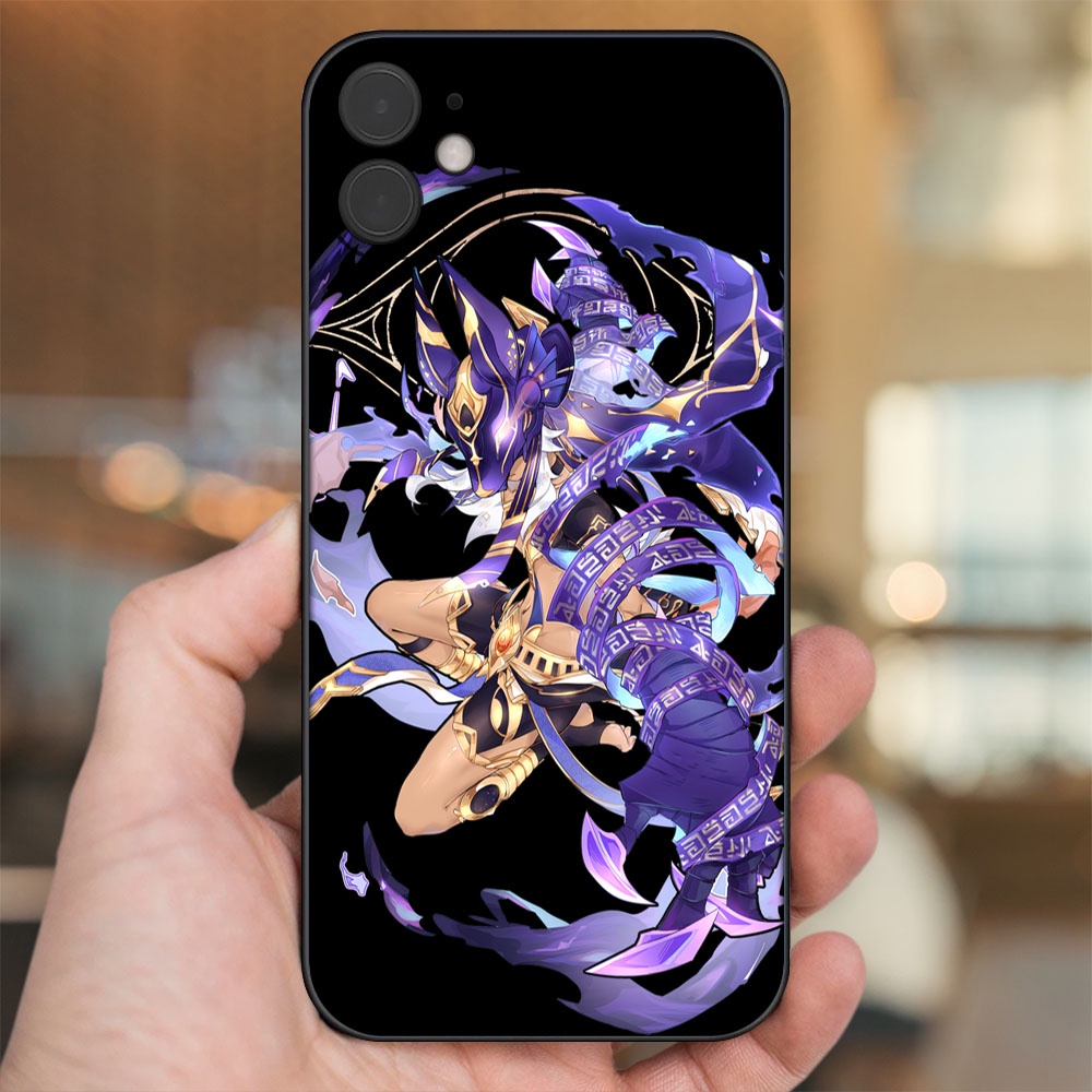 Ốp lưng iPhone 11 dẻo đen cạnh vuông in hình Cyno Genshin Impact