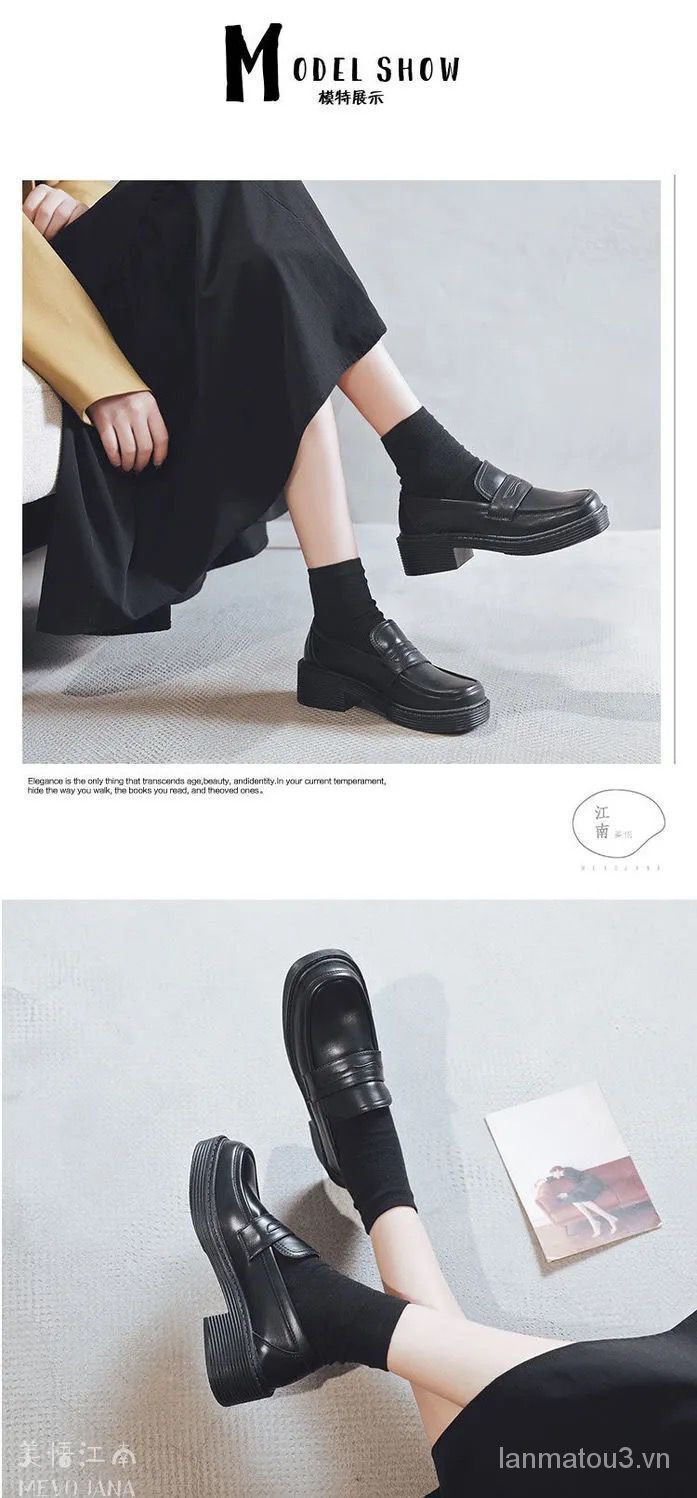 Giày Da Nữ Mũi Vuông Phong Cách Nhật Bản 2021 | BigBuy360 - bigbuy360.vn