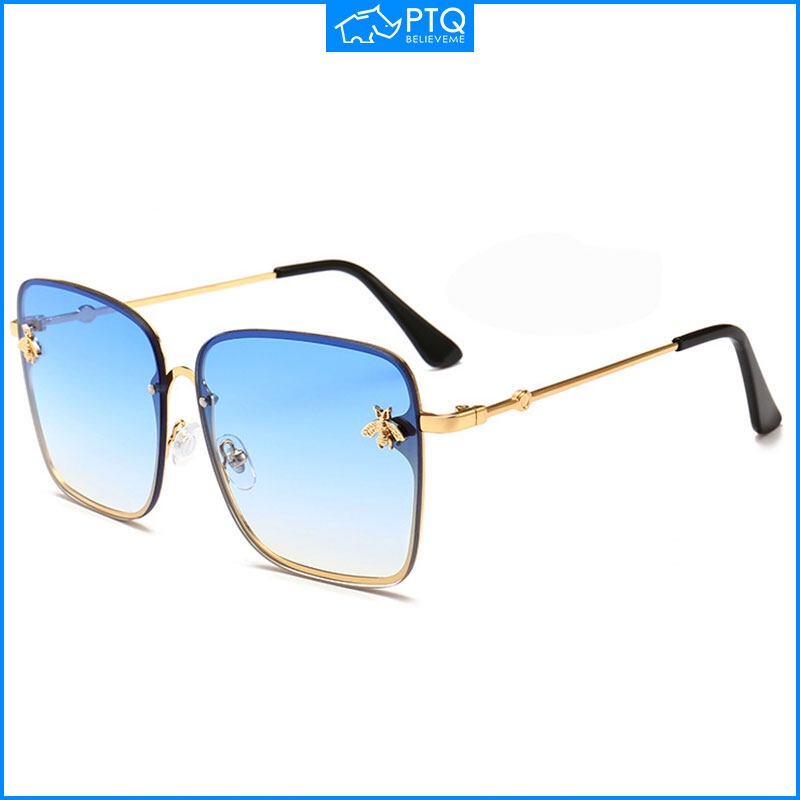 Kính Mát Gọng Vuông Kim Loại Phong Cách Âu Mỹ